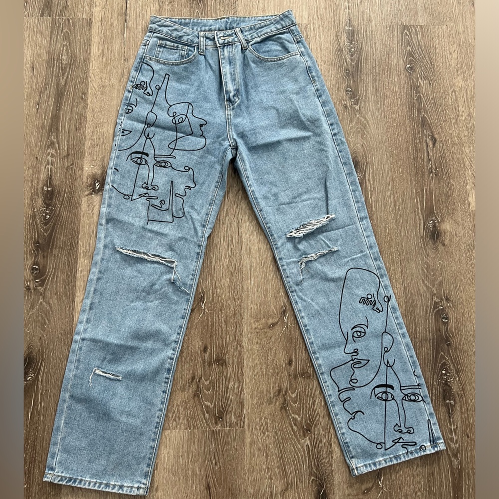 Abstract Face jeans